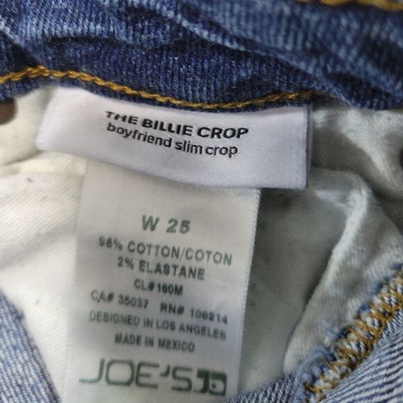 Joe's Jeans Size 25 Joe’s Jeans The Billie Crop Boyfriend Slim Crop Distressed - Picture 6 of 7